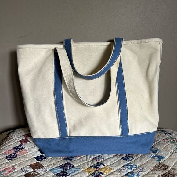 Vintage Lands’ End Canvas Boat and Tote large Bag 5 pockets - Picture 2 of 8